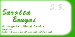 sarolta banyai business card